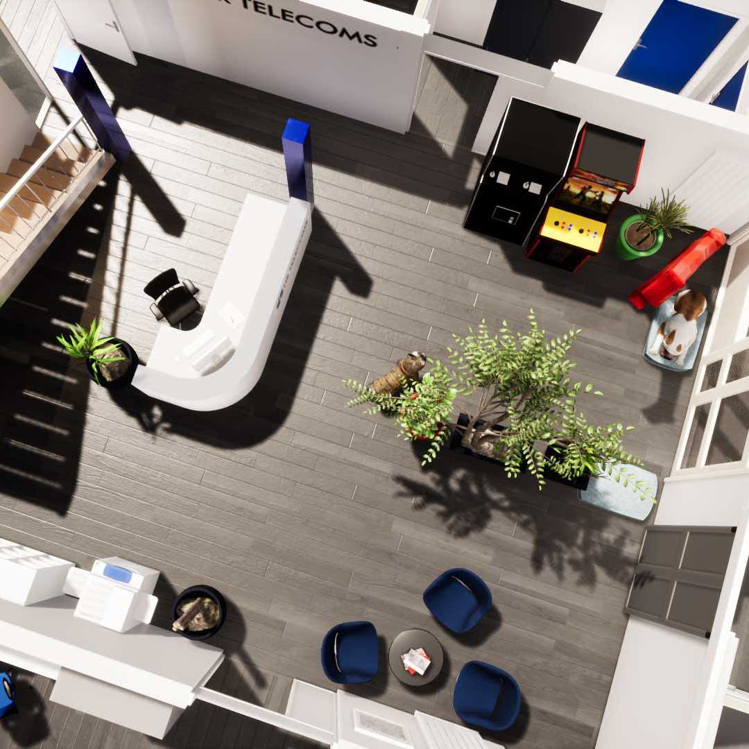 Mindae aménagement 3D des bureaux de HR Télécoms pour création d'une mezzanine