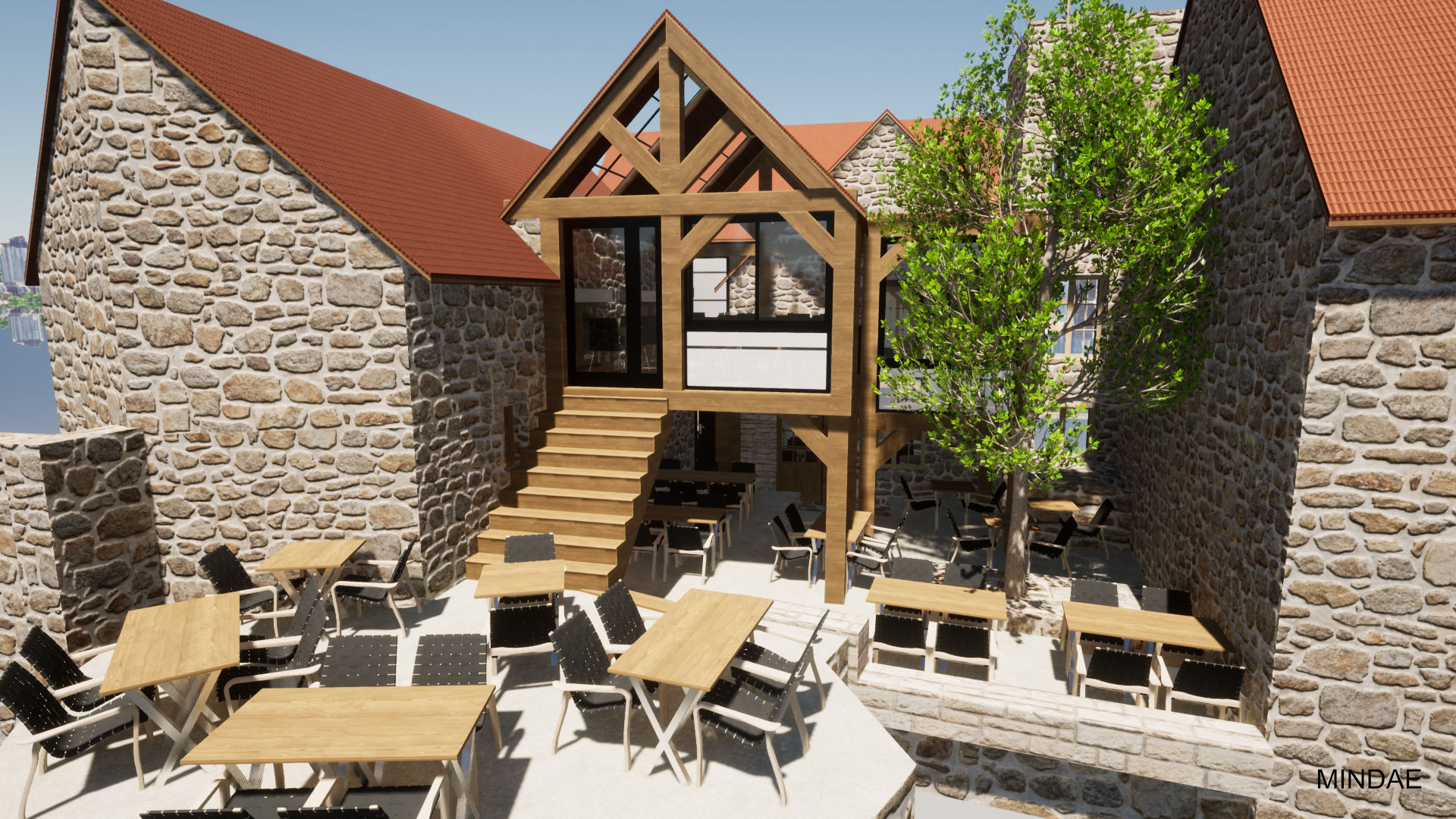 MINDAE_restaurant_extension_veranda_colombage_Domfront_terrasse_cours (2)