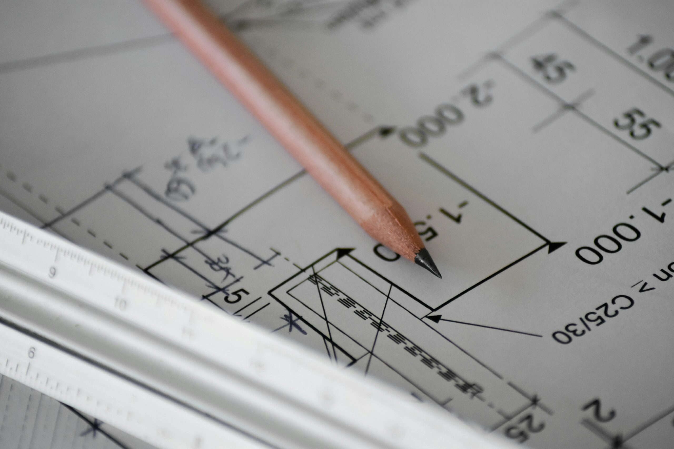 Plan d'architecture avec crayon